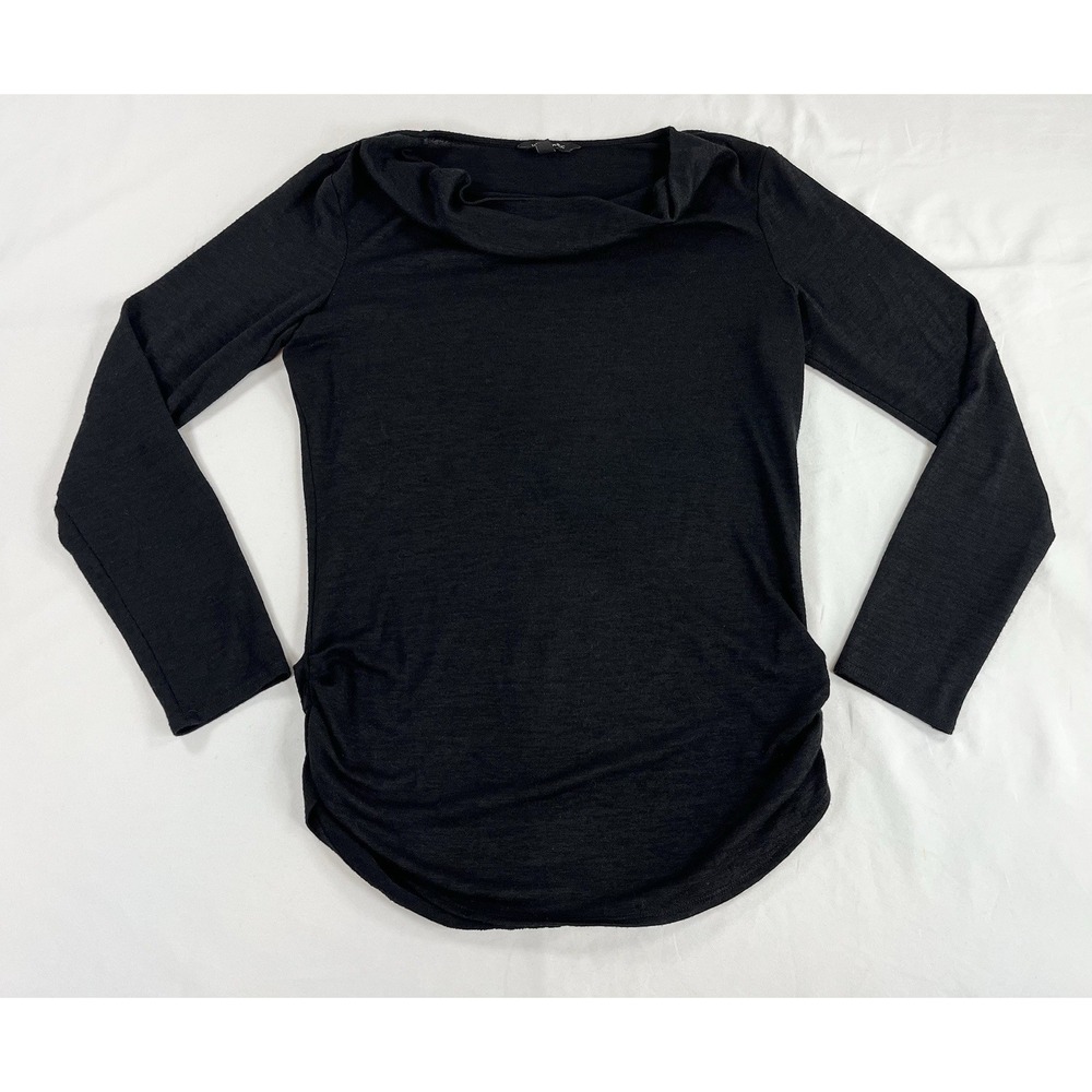 Banana Republic Luxespun Cowl Neck Top Long Sleeve Ruched Gray Women's Medium M